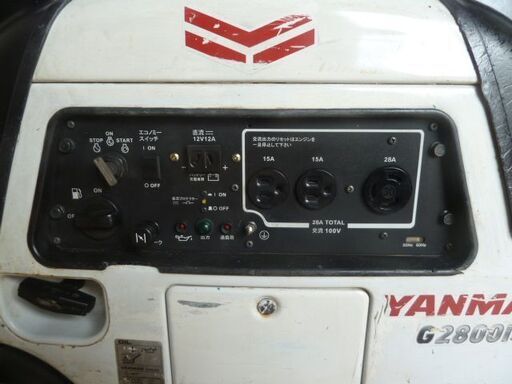 【中古】ヤンマー ガソリン 発電機 インバータータイプ G2800iSE2 Gシリーズ 2.8kVA 100V 50Hz 60Hz エ
