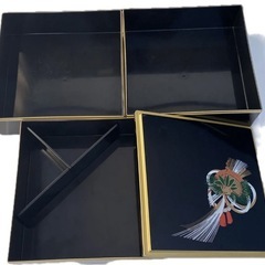 重箱 三段 黒 お正月 おせち　プラスチックの画像