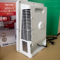 東○#449 ヒーター 小型ヒーター トイレ 洗面所 脱衣所 などに  セラミックファンヒーター 600~1200W TS-1251(W)  動作確認済みの画像
