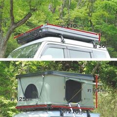 【未使用】SHINOBI ルーフテント ジルバ ブラック×カーキ アウトドア キャンプ 車中泊 旅行 軽量 薄型の画像