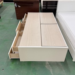 A1848🌟配送♻️組み立て🉑‼️美品✨シングルベッド枠　収納付き🌟の画像