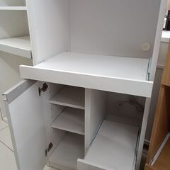 ★リユースのサカイ日立店★HJ8564  レンジ台 ホワイト H123×D42×W60 クリーニング済み の画像