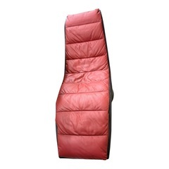 リクライニング ラウンジチェア シェーズロング 赤レザー 寝椅子の画像