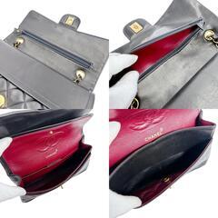 シャネル  ショルダーバッグ ブラック  CHANEL マトラッセ ラムスキンの画像