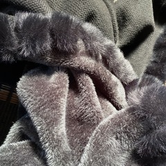 お話中レディース SHEIN ポンチョ ケープ アウター ファー 黒 羽織 冬用の画像