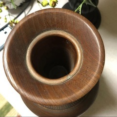 昭和レトロ 木製 木彫り 花瓶 花器 フラワーベース 花立て 花入 ヴィンテージの画像
