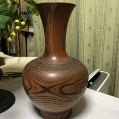 昭和レトロ 木製 木彫り 花瓶 花器 フラワーベース 花立て 花入 ヴィンテージの画像