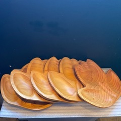 チューリップ　木製　プレート　お皿　食器　5枚の画像