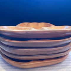 チューリップ　木製　プレート　お皿　食器　5枚の画像