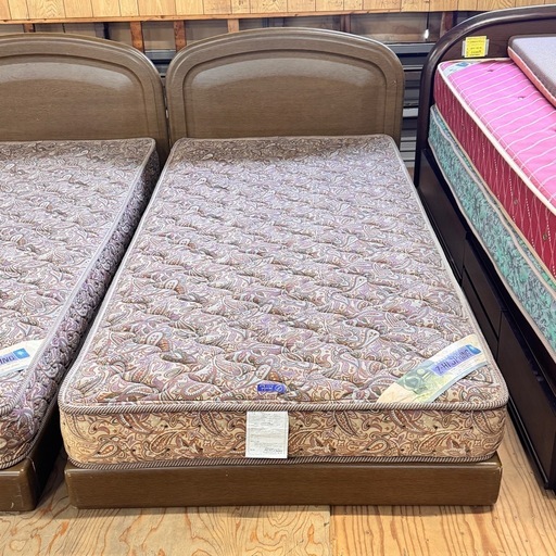 A1850?配送♻️組み立て?‼️ローシングルベッド枠　マットレス付き　セット?在庫2個揃ってます⭕️