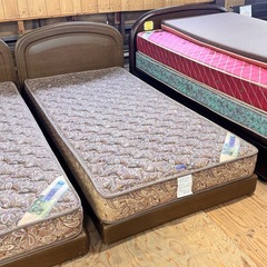 A1850🌟配送♻️組み立て🉑‼️ローシングルベッド枠　マットレス付き　セット🌟在庫2個揃ってます⭕️の画像