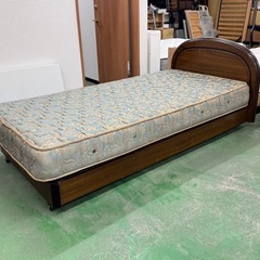 A1852🌟配送♻️組み立て🉑‼️シングルベッド枠　マットレス付きセット🌟の画像