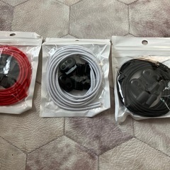 便利でおしゃれな靴ひも 結ばない着脱簡単 伸縮ゴム製3色セットの画像