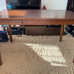 【引き出し付き】木製ダイニングテーブル