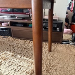 【引き出し付き】木製ダイニングテーブルの画像