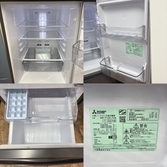 I659 🌈 ジモティー限定価格！ 2022年製の美品♪ MITSUBISHI 冷蔵庫 (146L) ⭐ 動作確認済 ⭐ クリーニング済の画像