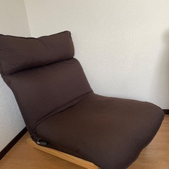 無印良品ハイバックリクライニングソファ 2脚、オットマンの画像