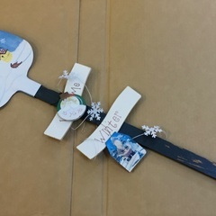 ◉トールペイント・クリスマス・雪だるまスコップ飾り