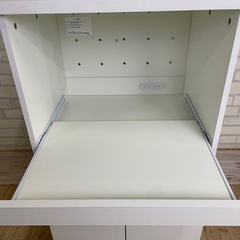 Oliva　レンジ台 キャスター付き 54cm ホワイトの画像