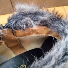 ブーティ／フェイクファー／ブラック／ショートブーツの画像