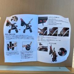中古　ベビーカー　ブラック　取り扱い説明書付きの画像