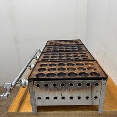 たこ焼き器　業務用　4連　７２個　銅板　都市ガス　W７７０ｘD４８０ｘH２００ｍｍの画像