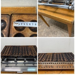 たこ焼き器　業務用　4連　７２個　銅板　都市ガス　W７７０ｘD４８０ｘH２００ｍｍの画像