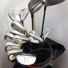 【KSD/Door/00】初心者から中級ゴルファー用ゴルフクラブフルセット　スタンド式4点ショルダー軽量キャディバッグに入れてお譲りします。の画像
