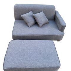 極美品 2人掛け ソファ オットマン付き スツールの画像