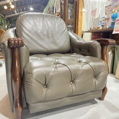 I9①★同等品★maruni マルニ木工 アームチェア ベルサイユ W84cm 本革 シングルソファ 新品定価約36万円 の画像