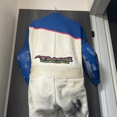 RSタイチ レーシングスーツ Lサイズ  革ツナギ MFJ公認 当時物の画像