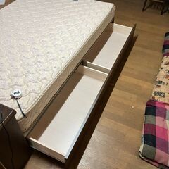 P0753　フランスベッド セミダブル 収納ベッドフレーム付きの画像
