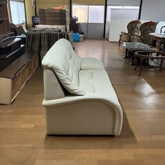 P0752　2掛けソファ ソフトレザー ホワイトの画像