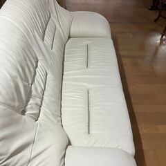 P0752　2掛けソファ ソフトレザー ホワイトの画像