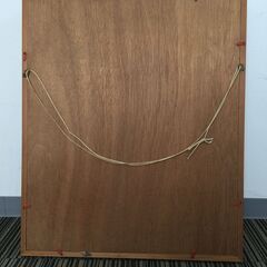 ○天然石画 石細工 宝石画 花 花瓶 フラワーベース 香宝 ストーンアート  インテリア サイズ47×57×5㎝ 額入り 和風  中古品(NF251209)563-1-②の画像