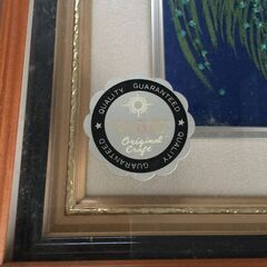 ○天然石画 石細工 宝石画 花 花瓶 フラワーベース 香宝 ストーンアート  インテリア サイズ47×57×5㎝ 額入り 和風  中古品(NF251209)563-1-②の画像