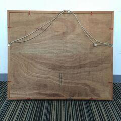 ○天然石画 石細工 宝石画 秀宝 花 花瓶 フラワーベース 香宝 ストーンアート  インテリア サイズ56.5×48×5.2㎝ 額入り 和風  中古品(NF251209)563-1-③の画像