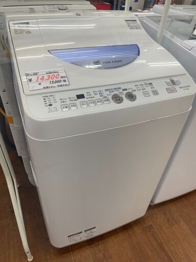 リサイクルショップどりーむ天保山店　No3092 縦型洗濯乾燥機　洗濯５．５㎏容量　乾燥３ｋｇ容量　SHARP　２０１３年製　縦型のコンパクトボディで乾燥機能付き♪　 リサイクルショップどりーむ天保山店 No3092 縦型洗濯乾燥機 洗濯5
