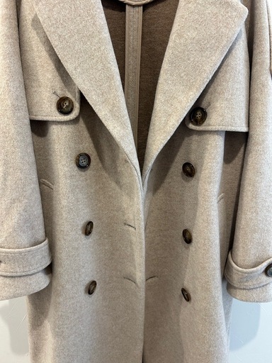 U bySPICK&SPANリバーロングコートグレー ダブルブレストロングコート　S〜Mサイズ