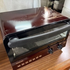 コイズミ オーブントースター 1200W 無段階温度調節 15分タイマー 3枚焼き レッド KOS-1215/R の画像