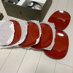 茶器　器　お皿　5セット　陶磁器　ウサギ柄　瑞陶　夢うさぎいっぶく碗揃の画像