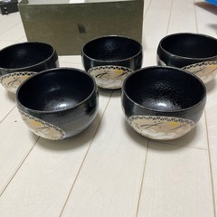 茶器　器　お皿　5セット　陶磁器　ウサギ柄　瑞陶　夢うさぎいっぶく碗揃の画像