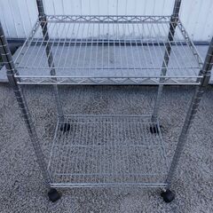 キャスター付き メタルラック 3段 収納ラック スチールラック オープンラック 収納棚　/TJ-2686 1Fの画像