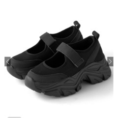 黒  ベルトスニーカー23~23.5cmの画像