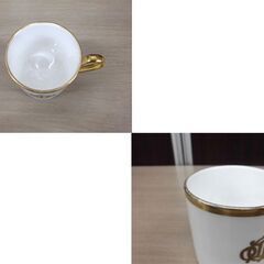 クリスチャンディオール ブロッシュディオール デミカップ＆ソーサー Christian Dior 金彩 2客セット USED品 苫小牧西店の画像