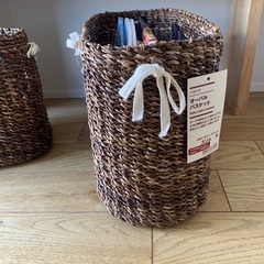 無印良品 かごバスケット（2個セット）／ダークキャラメルカラー（バクバク編み）の画像