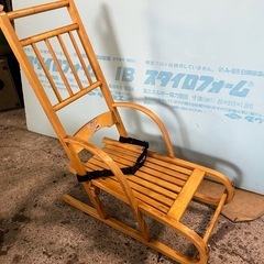 木製ソリ 手押し そり W350 D820 H800 雪上 ベビーカー代わり 運搬 歩行の補助などに 中古品 ④の画像