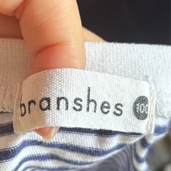 ブランシェス　ストライプ柄 花刺繍 Tシャツ 100の画像