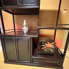 昭和レトロ茶棚／飾り棚　和モダンインテリアにもの画像
