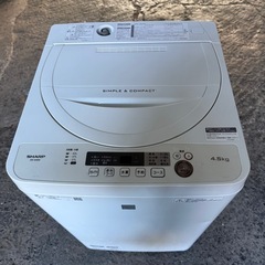 シャープ 4．5kg全自動洗濯機 keyword キーワードホワイト ESG4E6KWの画像